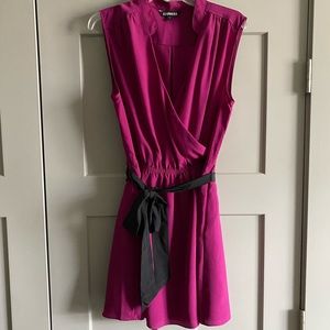 NWOT fuchsia faux wrap mini dress